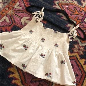 White with floral detail summer top